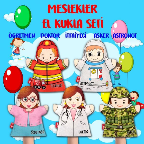 5 Parça  Meslekler El Kukla Set ürün görseli 1