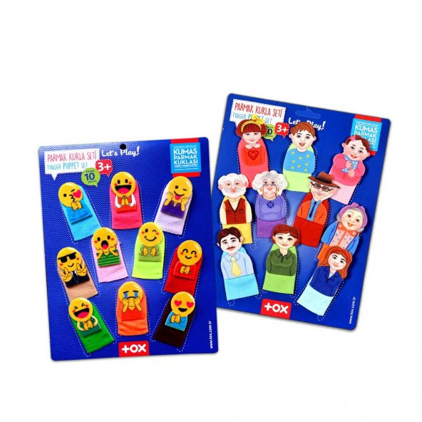 2 Set - 20 Parça  Emojiler ve Aile Bireyleri Parmak Kukla T106 T752 ürün görseli 1