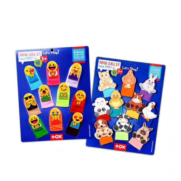 2 Set - 20 Parça  Emojiler ve Evcil Hayvanlar Parmak Kukla T106 T772 ürün görseli 1