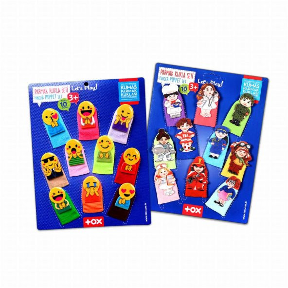2 Set - 20 Parça  Emojiler ve Meslekler Parmak Kukla T106 T762 ürün görseli 1