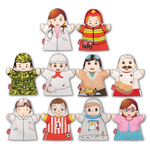 10 Parça  Meslekler El Kukla Set ürün görseli 1