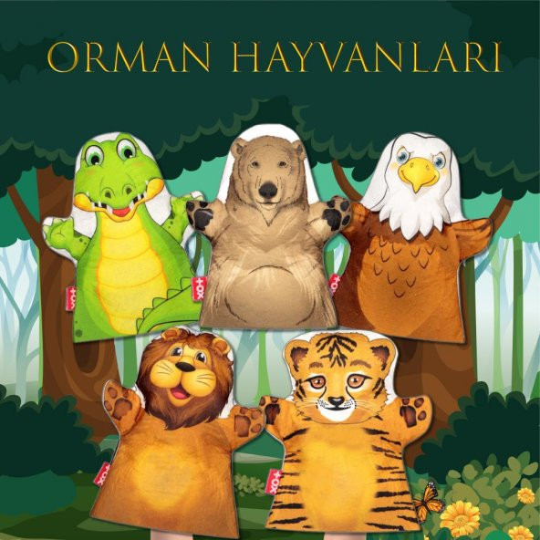 5 Parça  Orman Hayvanları Keçe El Kukla Set ürün görseli 1