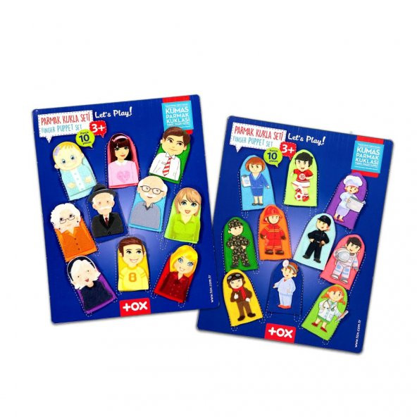 2 Set - 20 Parça  Meslekler ve Aile Üyeleri 20 Parça Parmak Kukla T751 T761 ürün görseli 1