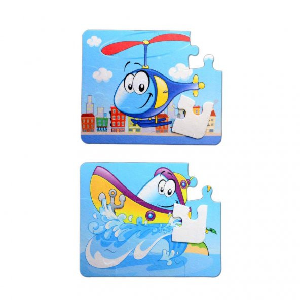 Tekne Helikopter 3+ Keçe Yapboz - 3 Yaş Puzzle T005 ürün görseli 1