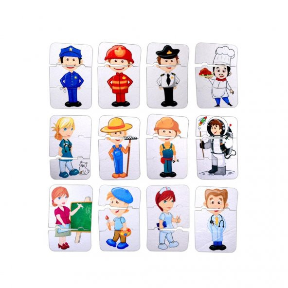 Meslekler 3+ Keçe Yapboz - 3 Yaş Puzzle T006 ürün görseli 1