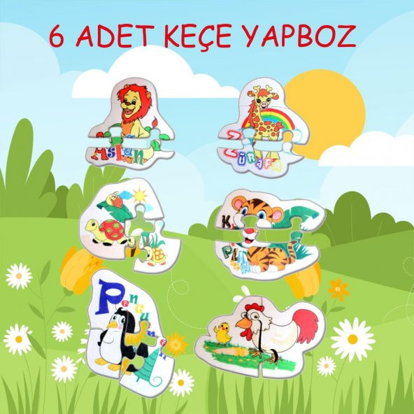 Hayvanlar 2+ Keçe Yapboz - Puzzle T003 - Resim 2