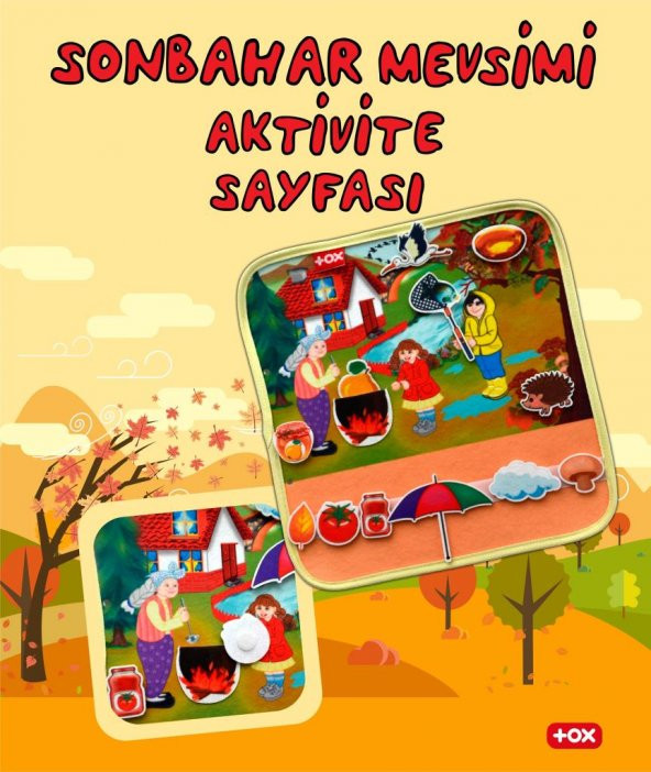 ( Sonbahar ) Keçe Cırtlı Aktivite Sayfası ürün görseli 1
