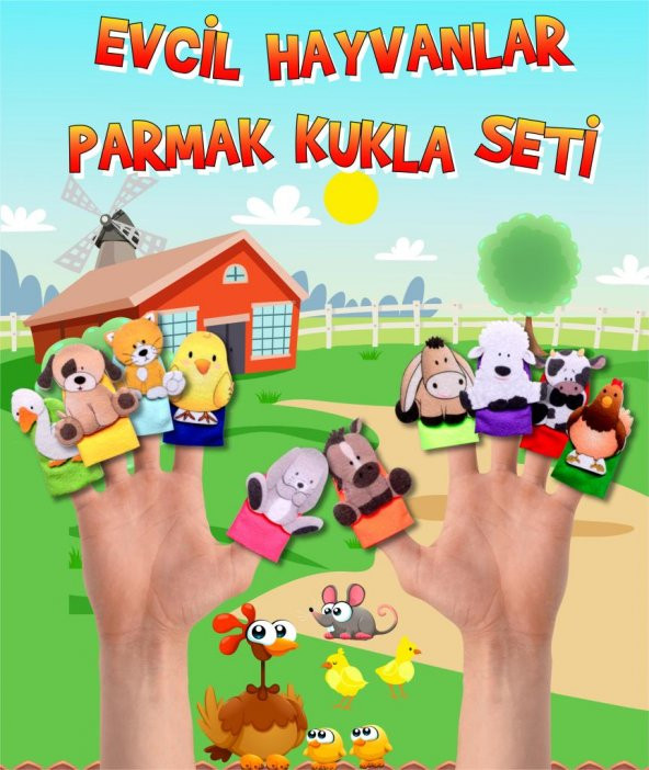 Evcil Hayvanlar 10 Parça Parmak Kukla T771 - Resim 3