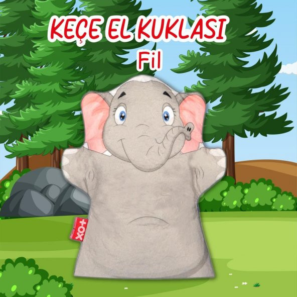 Fil Vahşi Hayvanlar Keçe El Kukla T124 ürün görseli 1