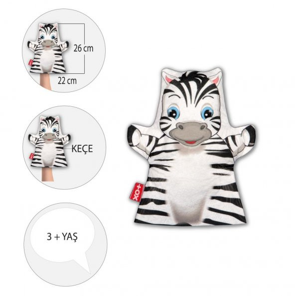 Zebra Vahşi Hayvanlar Keçe El Kukla T126 ürün görseli 1