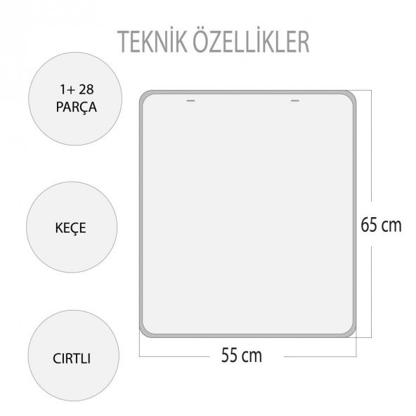 Eylem Ilişkisi Keçe Cırtlı Duvar Panosu - Resim 3