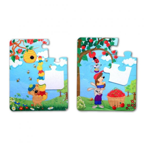 Elmacı Ayı 3+ Keçe Yapboz - 3 Yaş Puzzle T044 ürün görseli 1