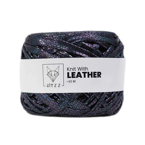 Ritzz Leather Snake Deri Görünümlü İp Siyah ürün görseli 1