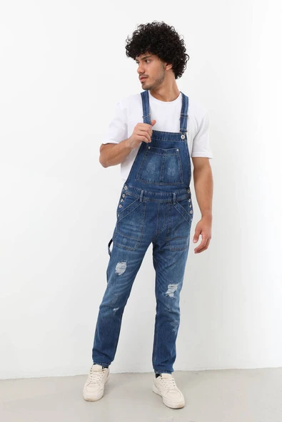 Erkek Jean Tulum Pantolon Koyu Mavi - Resim 4