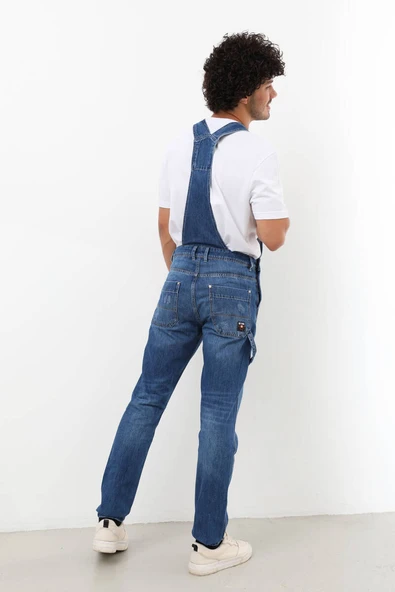 Erkek Jean Tulum Pantolon Koyu Mavi - Resim 5