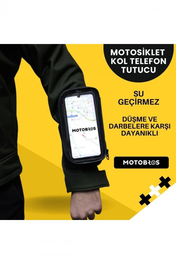 Motosiklet Kola Takılan Telefon Tutucu Kol Telefon Tutucu Su Geçirmez 6.7" (DAYANIKLI) ürün görseli 1