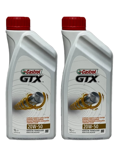 Castrol GTX 20W-50 Motor Yağı 1 Litre 2 Adet ürün görseli 1