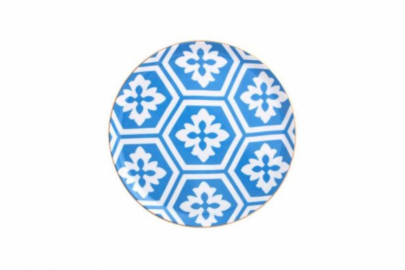 Porland Morocco Desen2 Mavi Düz Tabak 20 cm 04A+P018855 ürün görseli 1