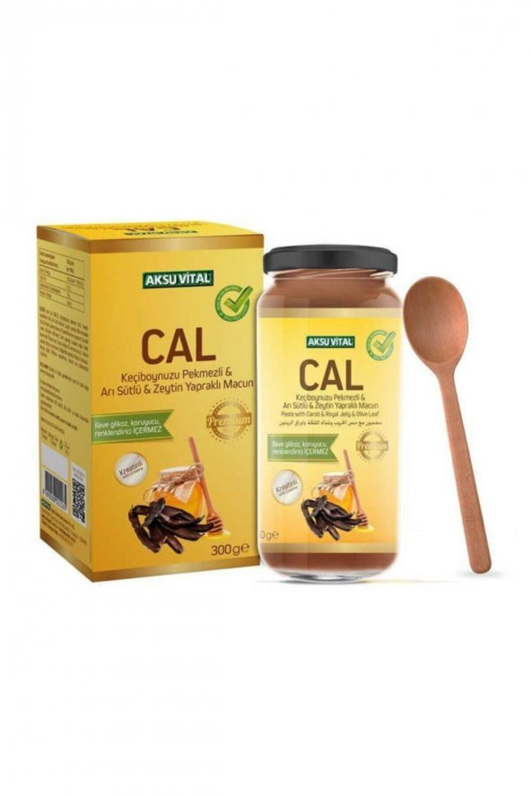 Aksu Vital Cal Keçiboynuzu Pekmezli Arı Sütlü Zeytin Yapraklı Macun 300 gr 100 Doğal ürün görseli 1