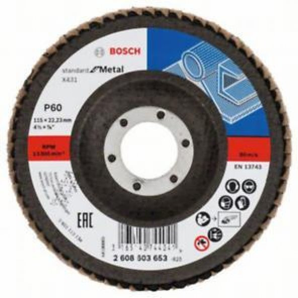 Bosch Alox Flap Disk X431 115 mm. 60 Kum 2.608.603.653 ürün görseli 1