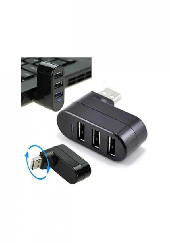 3 Port 180 Dirsek Usb Hub Çoğaltıcı Çoklayıcı Usb 2.0 Çoklama (533631937) ürün görseli 1