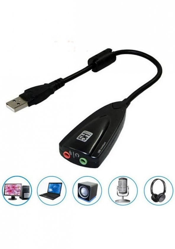 7.1 USB 12 Kanal 64 Bit 5HV2 Destekli Kablolu Audio Çevirici Harici Ses Kartı ürün görseli 1