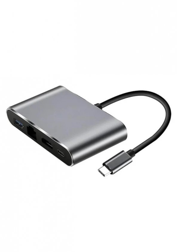 Type C To 4K Hdmi, Usb 3.0, Rj45 Gigabit Ethernet Çevirici Kablo (539268986) ürün görseli 1