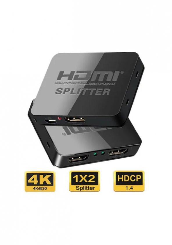 2 Port Hdmi Çoklayıcı Splitter - 4K Çözünürlük - Ultra Slim Kasa ürün görseli 1