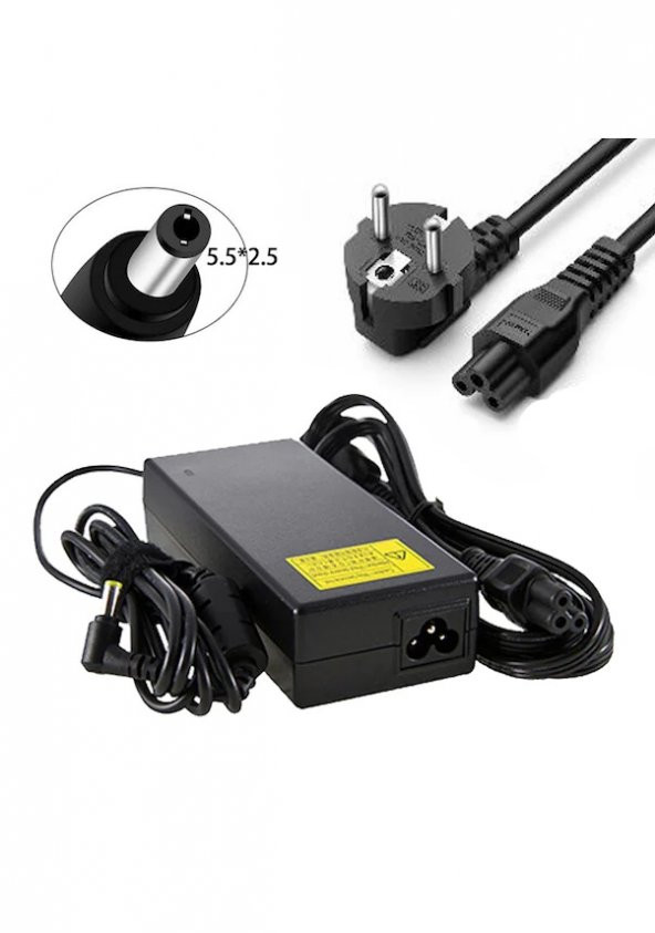 Asus Toshiba Casper Lenovo Notebook Adaptör 19V 4.74A 5.5x2.5 90W ürün görseli 1