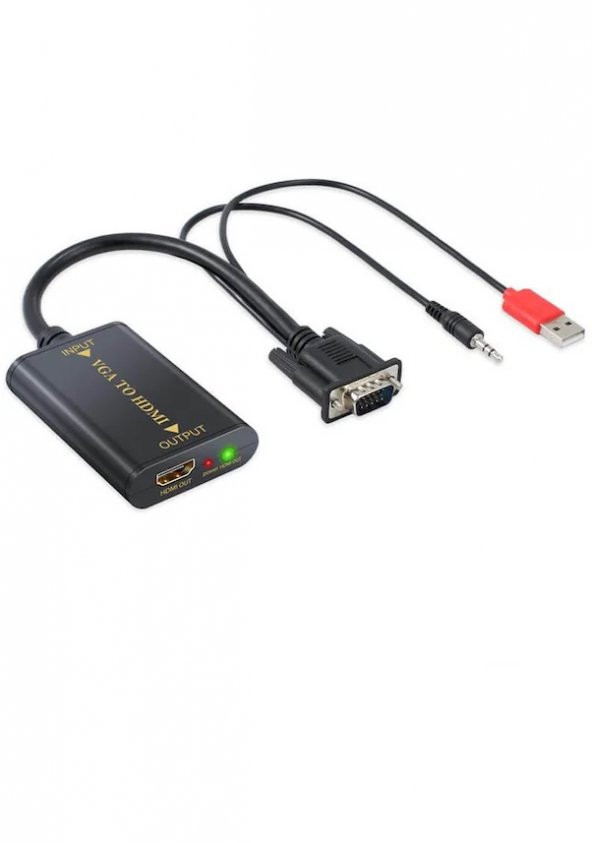 Vga To Hdmi Çevirici Dönüştürücü Kablo Görüntü Ve Ses Çevirici - Full Hd 1080p ürün görseli 1