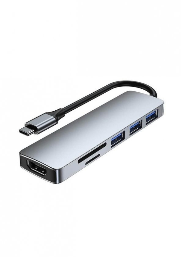 Usb Type C To 4k 30hz Hdmi Kablosu Sd Tf Kart Okuyucu Usb 3 0 Çoklayıcı Hub Çevirici Kablo ürün görseli 1