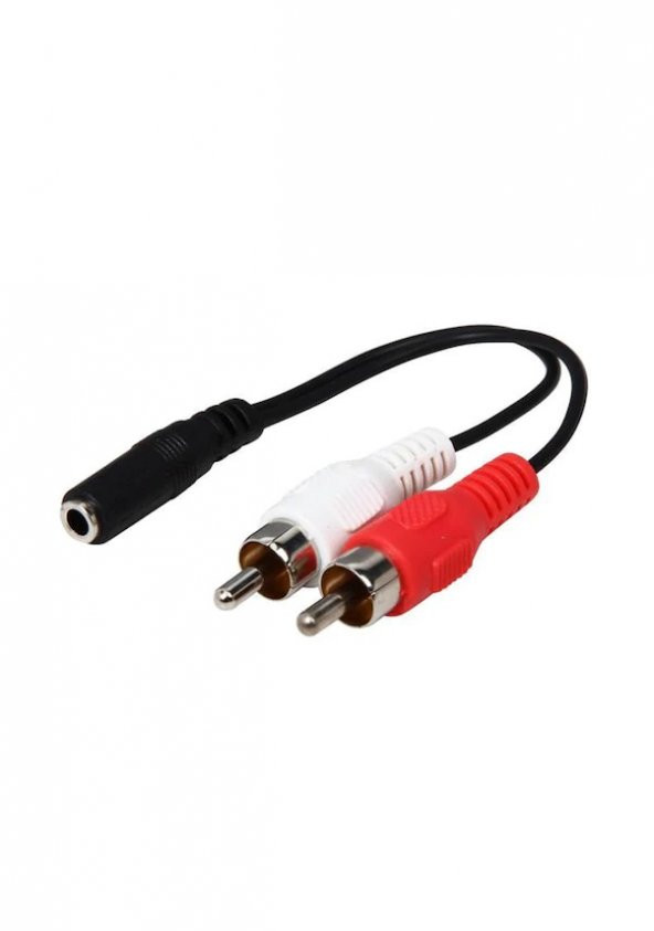 2 Rca Erkek -3 5Mm Stereo Dişi Ses Dönüştürücü ürün görseli 1