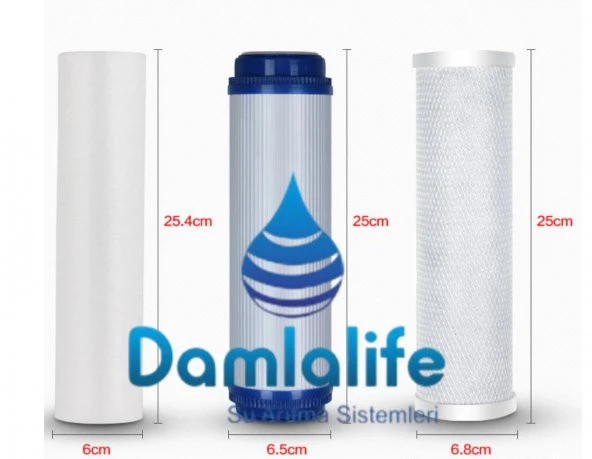 Damlalife 10 Housing Açık Kasa Su Arıtma Cihazı Ön 3Lü Filtre Seti ürün görseli 1