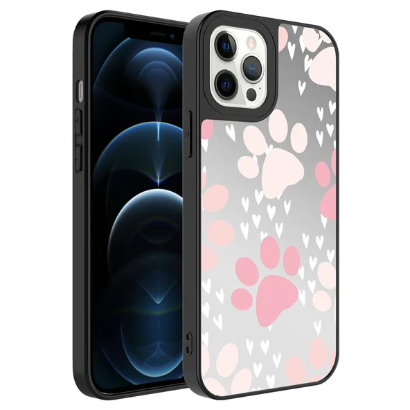 Zore Apple ile uyumlu iPhone 12 Pro Max Kılıf Aynalı Desenli Kamera Korumalı Parlak Mirror Kapak ürün görseli 1