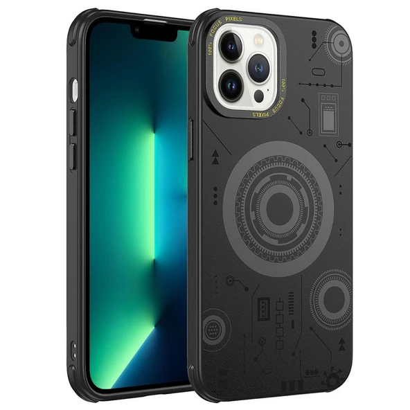 Zore Apple ile uyumlu iPhone 13 Pro Kılıf Wireless Şarj Özellikli Desenli Hot Kapak ürün görseli 1