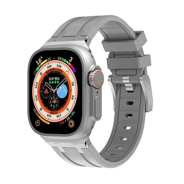 Zore Apple ile uyumlu Watch 7 45mm KRD-89 Silikon Kordon ürün görseli 1