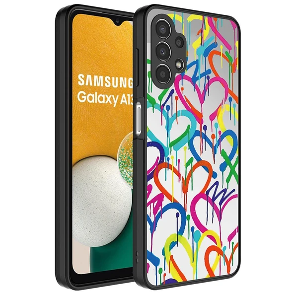 Zore Galaxy ile uyumlu A13 4G Kılıf Aynalı Desenli Kamera Korumalı Parlak Mirror Kapak ürün görseli 1