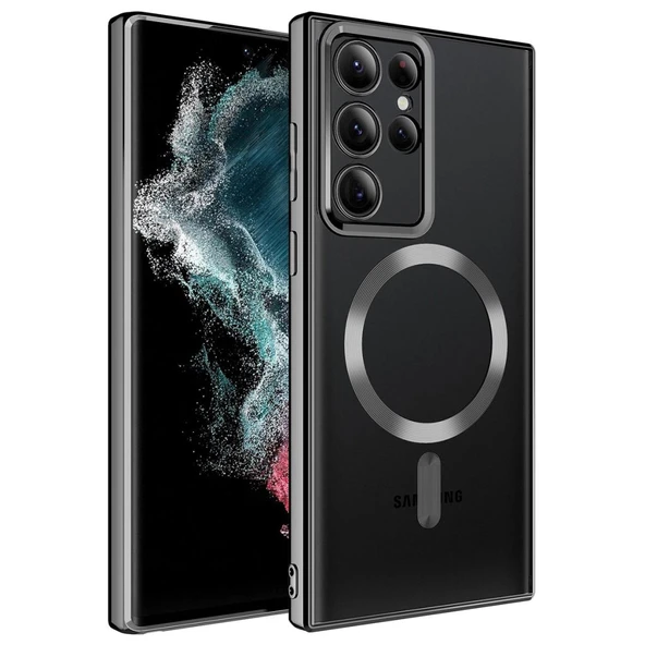 Zore Galaxy ile uyumlu S22 Ultra Kılıf M-safe Wireless Şarj Özellikli Setro Silikon ürün görseli 1