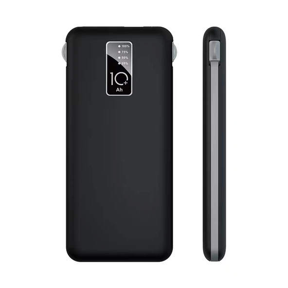 Zore PW-05 Hızlı Şarj Led Göstergeli Micro Lightning Type-C Kablolu Taşınabilir Powerbank 10000mAh ürün görseli 1