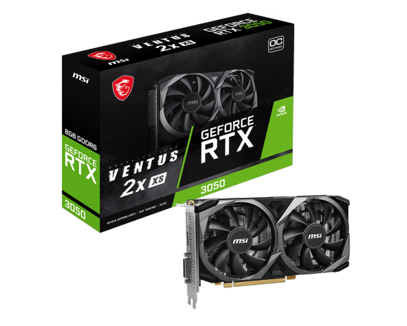 MSI VGA GEFORCE RTX 3050 VENTUS 2X XS 8G OC RTX3050 8GB GDDR6 128B DX12 PCIE 4.0 X8 1XDP 1XHDMI 1XDL-DVI-D ürün görseli 1