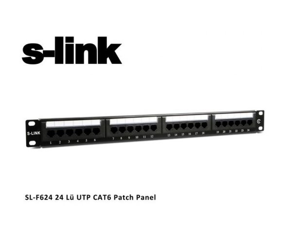 SL-F624 19" 24lü UTP CAT6 Patch Panel ürün görseli 1