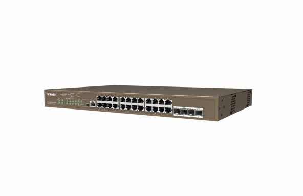 TENDA 24 Port Gigabit Yönetilebilir PoE Switch TEG5328P-24-410W ürün görseli 1