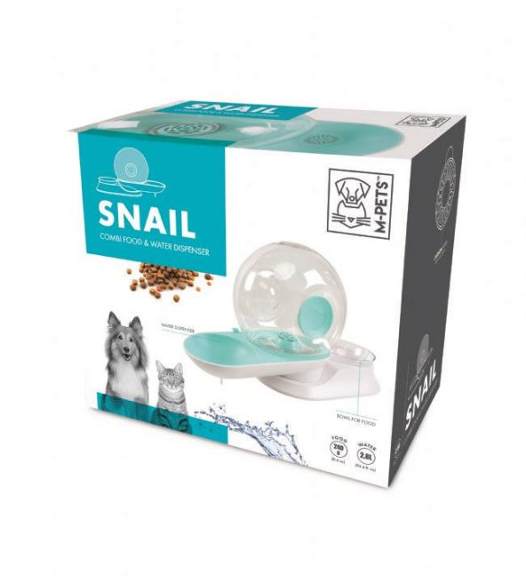 60501299 M-PETS SNAIL HAZNELİ SU ve MAMA KABI BLUE 2800ML-240GR ürün görseli 1