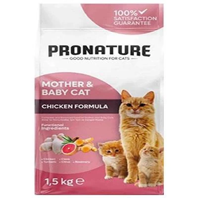 Pronature Mother & Baby Tavuk Etli Kuru Kedi Maması 1,5 Kg ürün görseli 1
