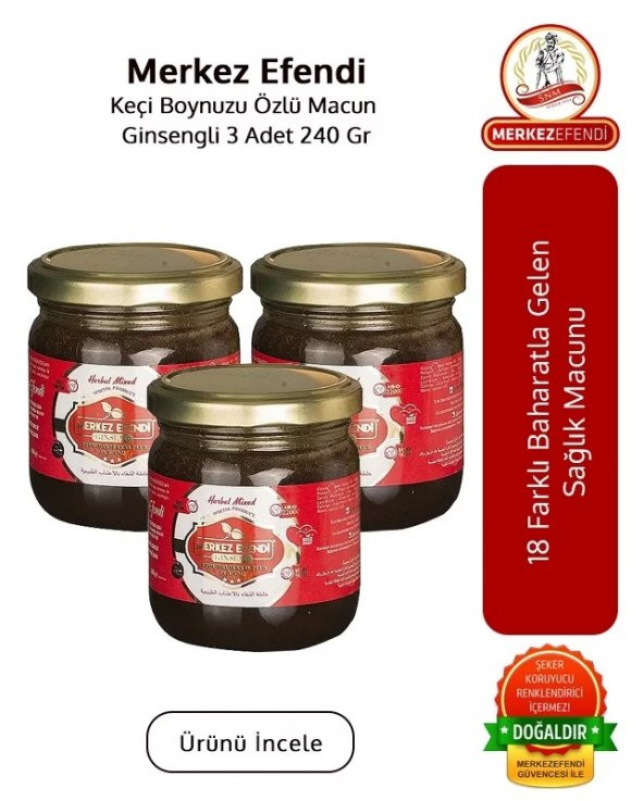 Keçi Boynuzu Özlü Macun Ginsengli 3 Adet 240 Gr ürün görseli 1