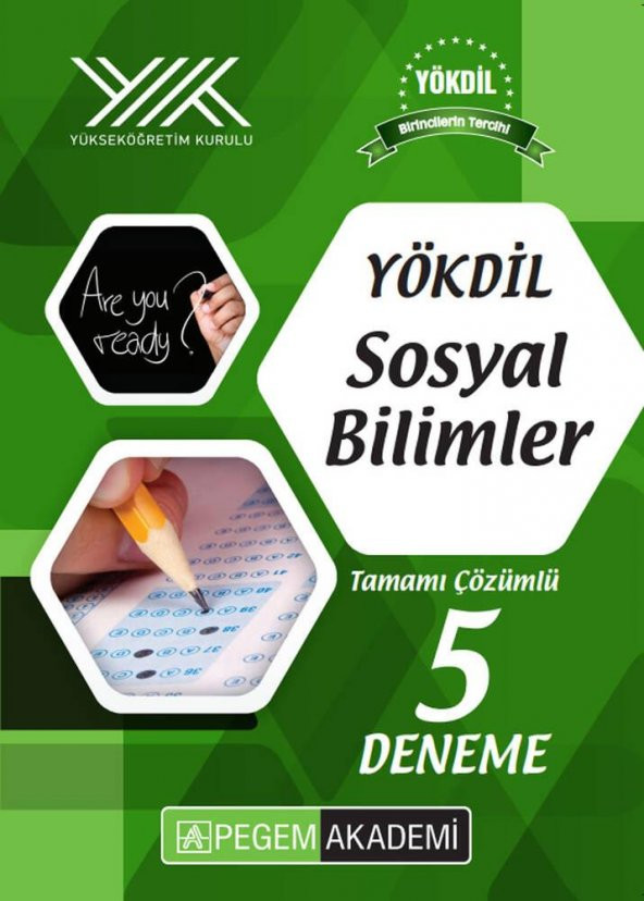 YÖKDİL Sosyal Bilimler Tamamı Çözümlü 5 Deneme Pegem Yayınları ürün görseli 1