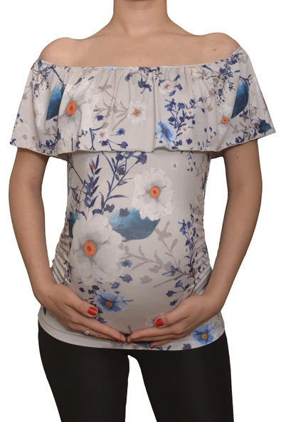 LuvmaBelly  Maternity 2509 Kayık Yaka Hamile Bluzu ürün görseli 1