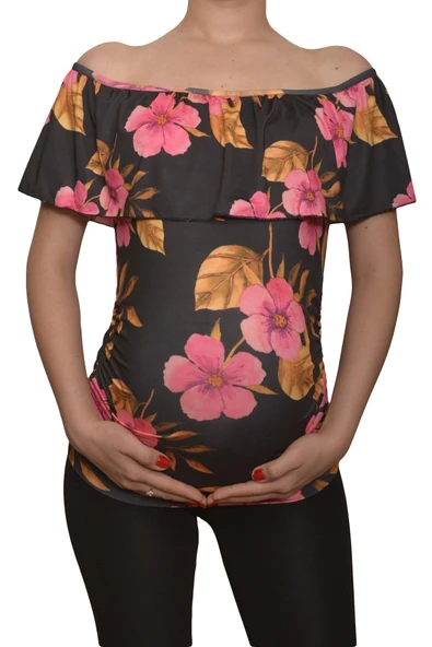 LuvmaBelly  Maternity 2513 Kayık Yaka Hamile Bluzu ürün görseli 1
