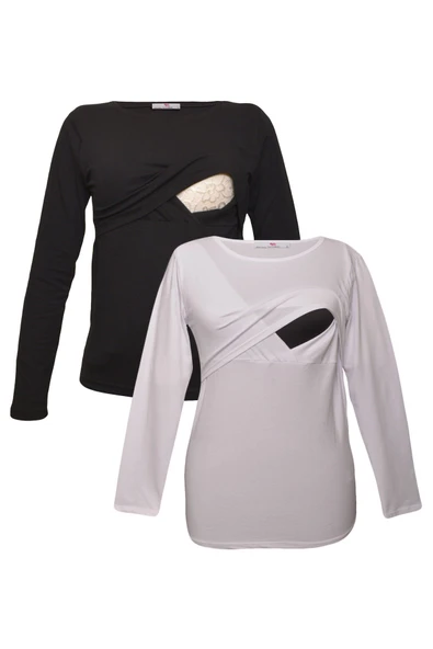 LuvmaBelly MYRA2701_2708 Emzirme tshirt seti ürün görseli 1