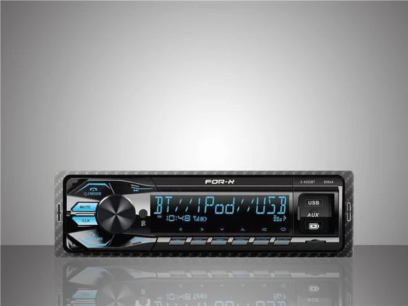 For-X X-4250bt Oto Teyp Yeni Model 4*60W BT USB SD 7 Renk Işık ürün görseli 1